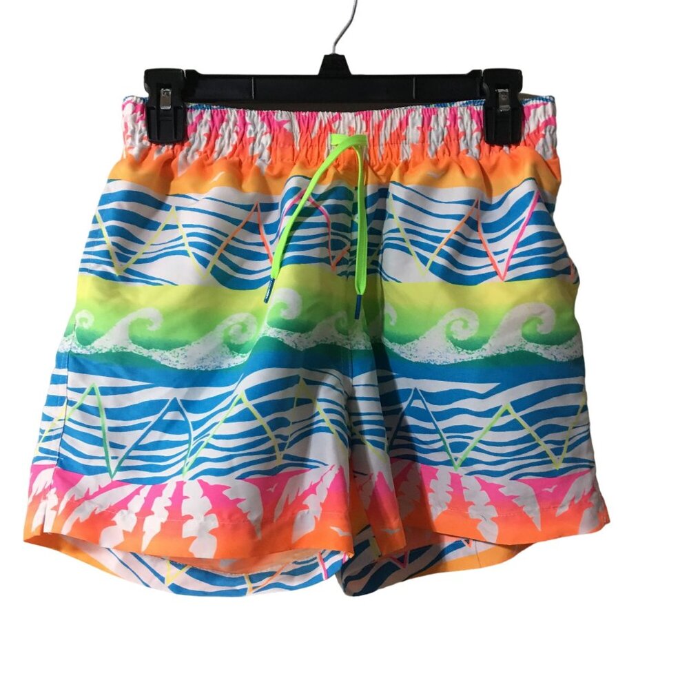 CHUBBIES NEON WAVES BRIGHT SWIM TRUNKS MENS MEDIUM